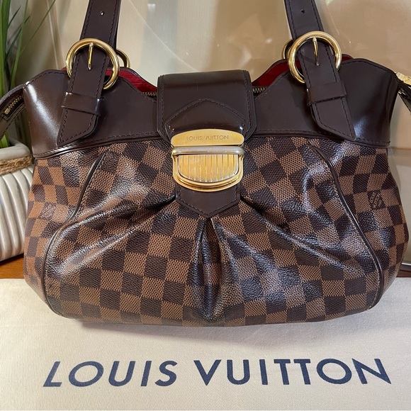 Louis Vuitton Sistina Pm Damier Ebene Shoulder Bag & Matching Sistina Wallet - Picture 3 of 14